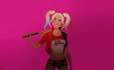 Harley Quinn with baseball bat, artwork