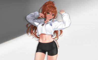 Anime girl, redhead, beautiful