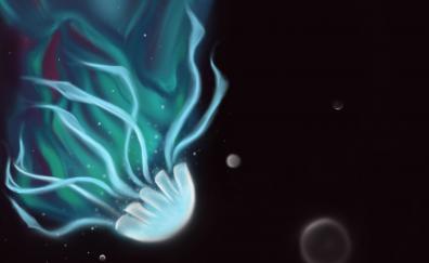 Jellyfish, dark, digital art