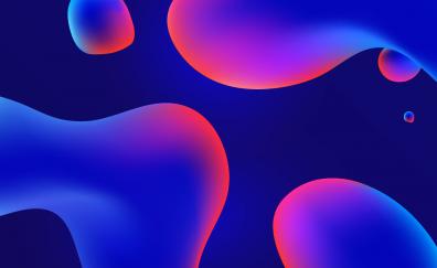 Digital art, neon, bubbles, abstract, gradient