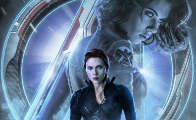 2019 movie, Avengers: Endgame, Black Widow, movie poster, art