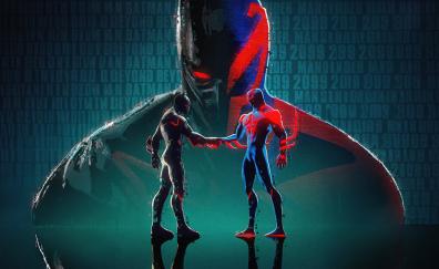 Batman Beyond and Spider-Man 2099, futuristic justice, face-off, artwork