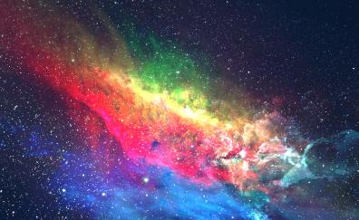 Colorful, galaxy, space, digital art