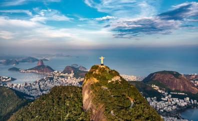 Cliffs of Rio de Janeiro, aerial view, city