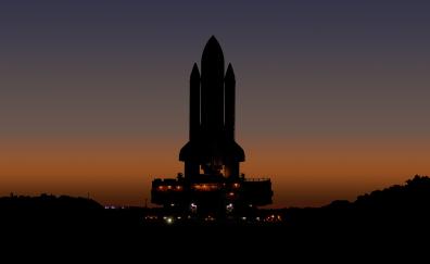 Nasa's rocket, sunset