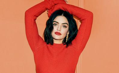Beautiful, red dress, Lucy Hale
