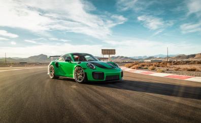 Green, on-road, Porsche 911 GT3