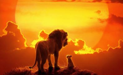 The lion king, lion and cub, 2019 movie