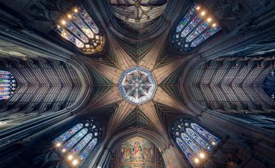 Ceiling, cathedral, symmetrical interior, architecture