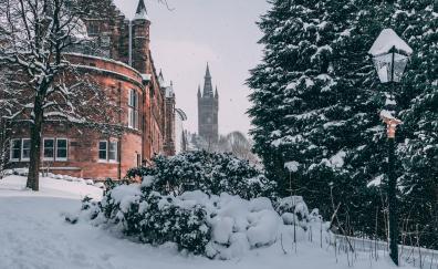 Glasgow city winter buildings
