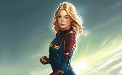 Captain Marvel, fan art, blonde