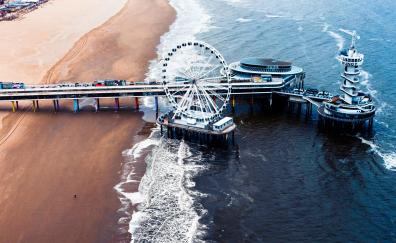 Beach, aerial view, Ferris wheel