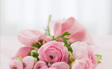 Roses, bouquet, pink flowers