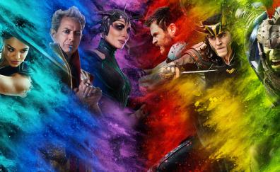 Thor: Ragnarok, movie, colorful, art