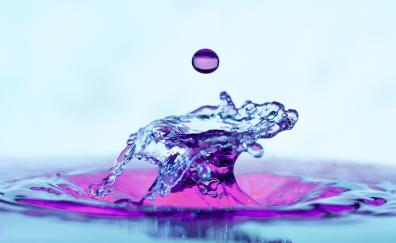 Violet-transparent, liquid splash, close up