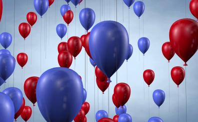 Blue & red, balloons