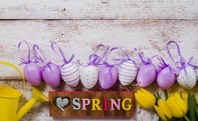 Spring, colorful, eggs, celebrations, tulips