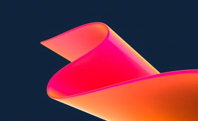 Bend, curve, orange-pink, abstract