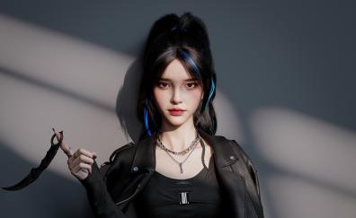 Asian girl, CGI art, beautiful, 2022