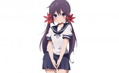 Akebono, kancolle, cute anime girl, school dress