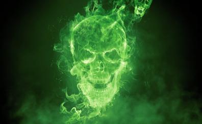 Mortal Kombat mobile, green fire, skull