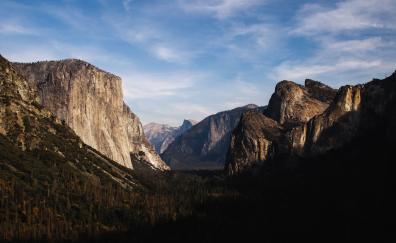Yosemite, national park, mountains, trees, valley, forest
