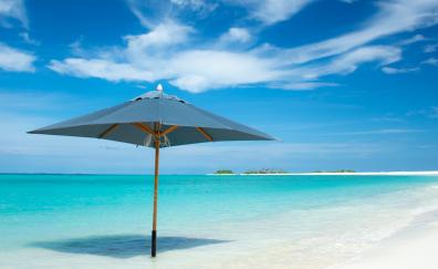 Umbrella, beach, tropical island, summer