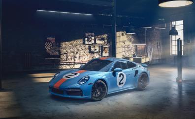 Porsche 911 Turbo S Rodriguez, blue sportcar