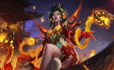 Zyra of LOL online game, woman character skin, 2024