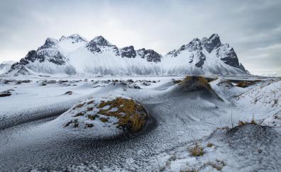 Glacier, mountains, landscape, Iceland