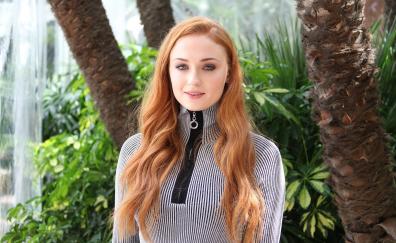 Sophie Turner, actress, pretty, long hair