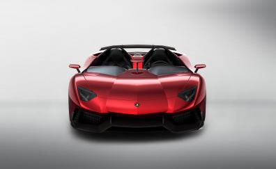 Red, sports car, Lamborghini Aventador