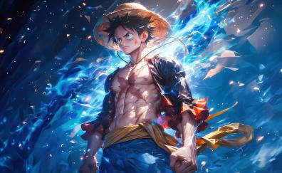 Monkey D. Luffy, pirate warrior, leader of pirates, anime 
