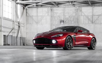 Red Aston Martin Vanquish Zagato, sports car