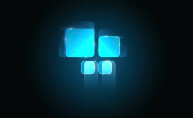 Windows 11 Logo, blue squares, minimal
