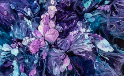Purple, floral, blossom, art