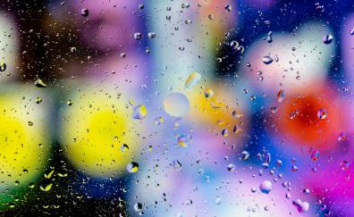 Blur, colorful surface, droplets