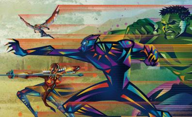 Team wakanda, poster, Avengers: infinity war, fandango poster