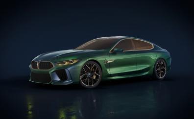 Luxurious, BMW M8 Gran Coupe, side view