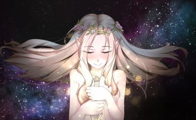 Artwork, beautiful, pray, long hair, Elf anime girl
