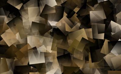 Abstract, squares, yellow-dark, cubes, congestion