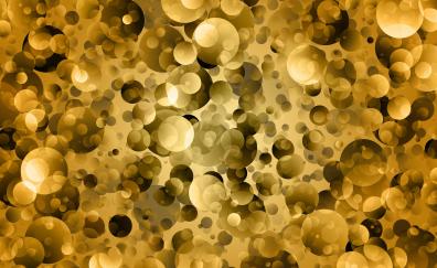 Golden, circles, bright, bokeh, abstract