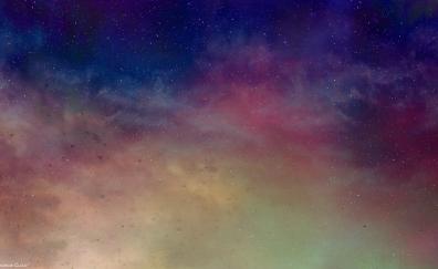 Nebula, cloud, sky, colorful