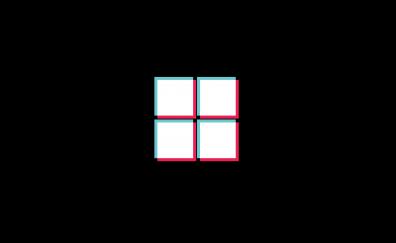 Windows' logo X tiktok, dark