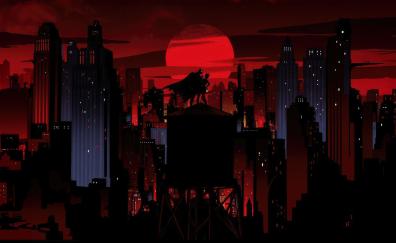 Batman: The Animated Series, 1992, batman and catwoman, cityscape
