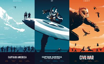 Movie, collage, Captain America, art
