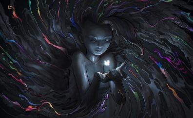 Mystic fairy girl, art, dark