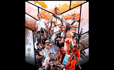 Grand Theft Auto V, poster, video game