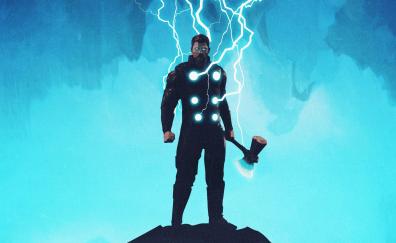 Thor, artwork, lightning god