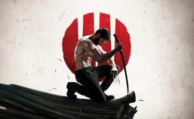 Wolverine and a samurai sword, art